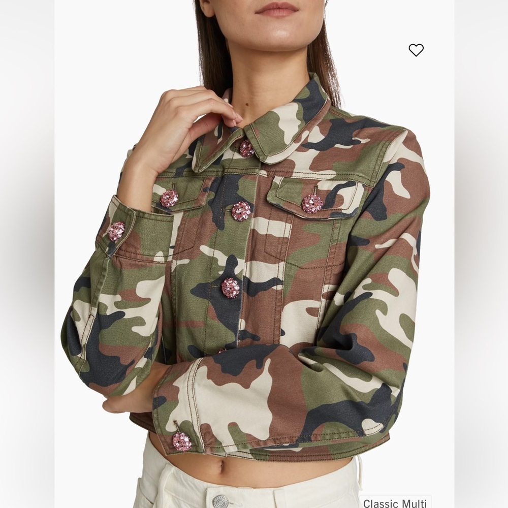 Cinq à Sept | Regina Camo Rhinestone Jacket | Size M